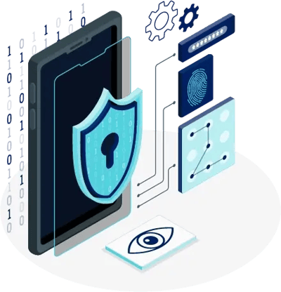 Illustration de téléphone cybersécurisé