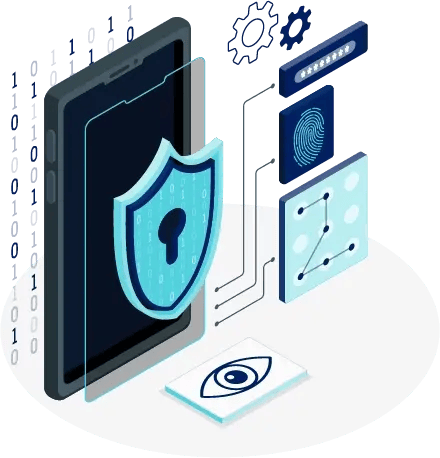 Illustration de téléphone cybersécurisé Illustration de téléphone cybersécurisé